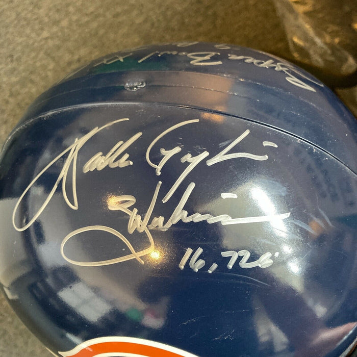 Walter Payton Signed Heavily Inscribed Chicago Bears Career STAT Helmet PSA DNA