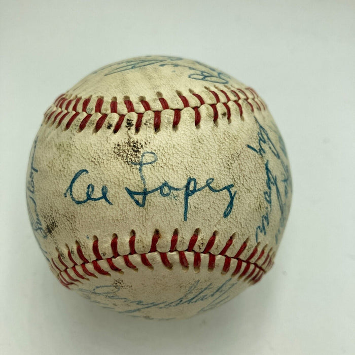 1959 Chicago White Sox AL Champs Team Signed Baseball Nellie Fox JSA COA