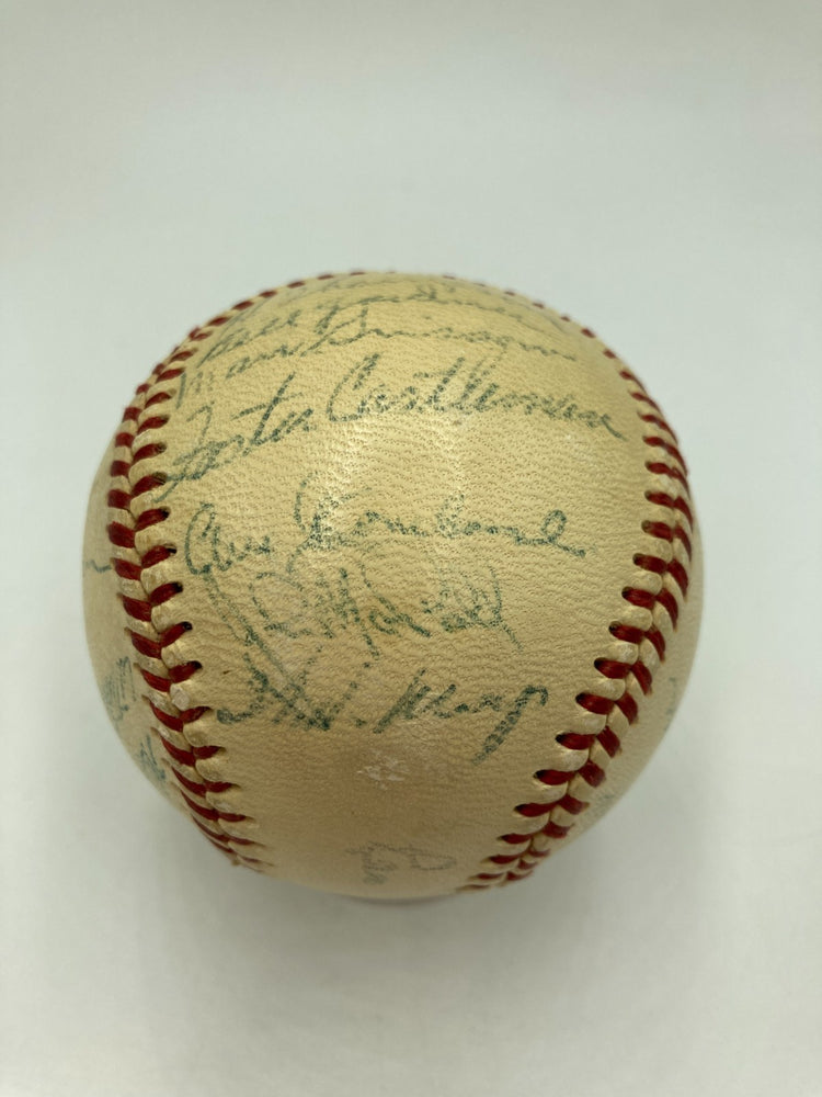 1954 New York Giants World Series Champs Team Signed Baseball Willie Mays JSA