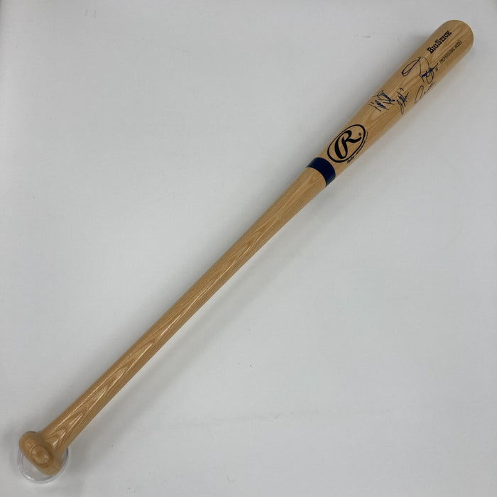Joe Mauer, Torii Hunter, Paul Molitor Twins Signed Baseball Bat Beckett COA