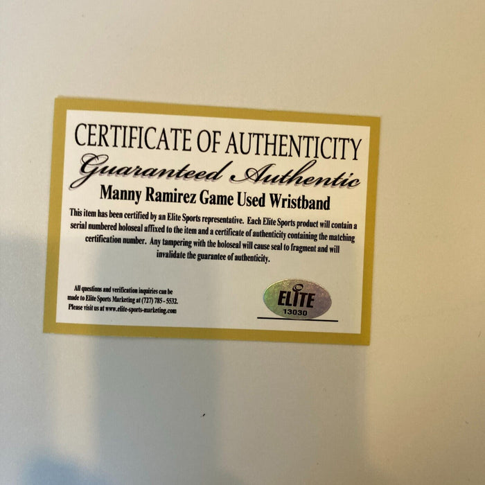 Manny Ramirez Signed 2005 Game Used Batting Gloves (Pair) & Wristband JSA COA