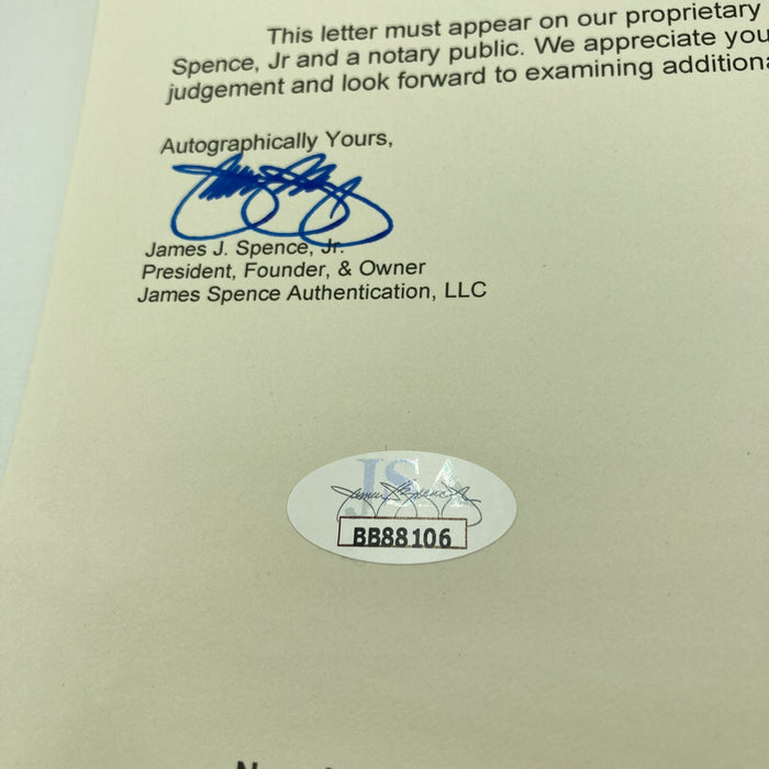 Stunning Tris Speaker Single Signed Official American League Baseball JSA COA