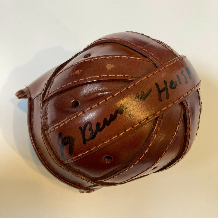 Jay Berwanger "Heisman 1935" Signed Vintage Leather Mini Helmet With JSA COA