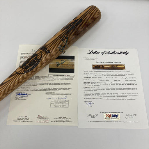 Gary Carter Signed 1983 Louisville Slugger Game Issued Baseball Bat PSA & JSA