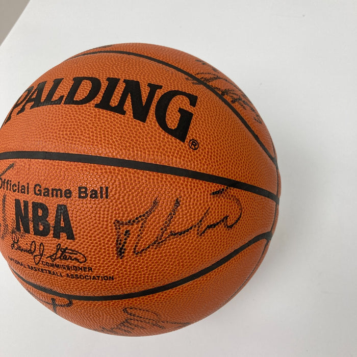 1997-98 Chicago Bulls NBA Champs Team Signed Game Basketball The Last Dance JSA