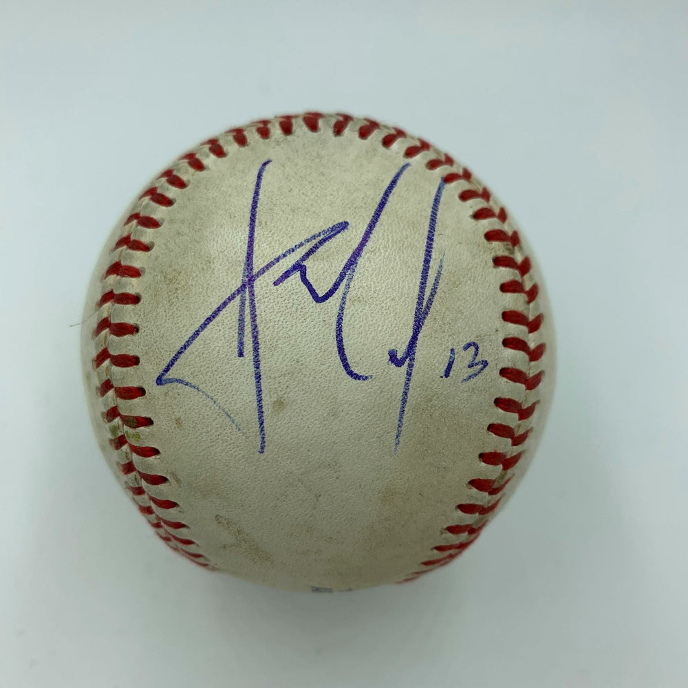 Andres Gimenez Pre Rookie Signed Game Used Arizona Fall League Baseball PSA DNA