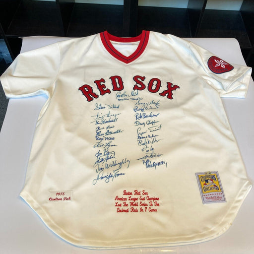 Stunning 1975 Boston Red Sox AL Champs Team Signed Jersey MLB Authentic Holo