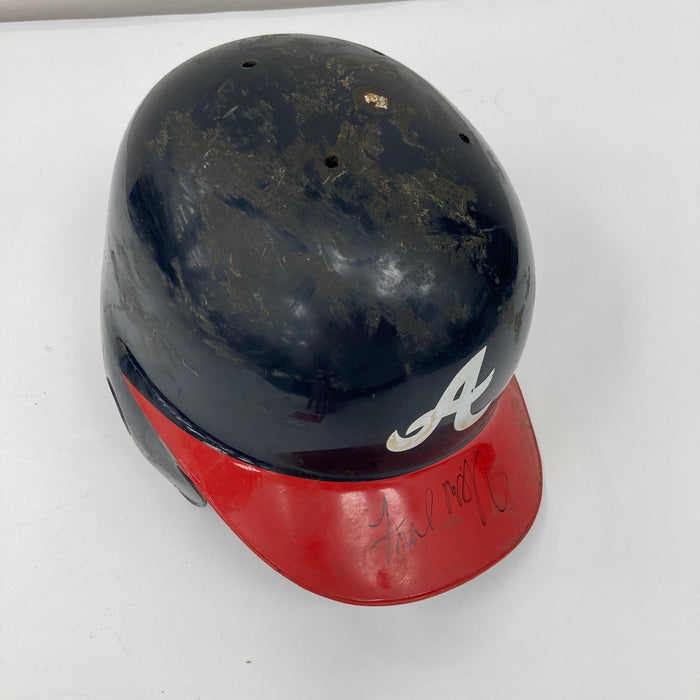 Fred McGriff 1997 Signed Game Used Atlanta Braves Helmet JSA COA RARE