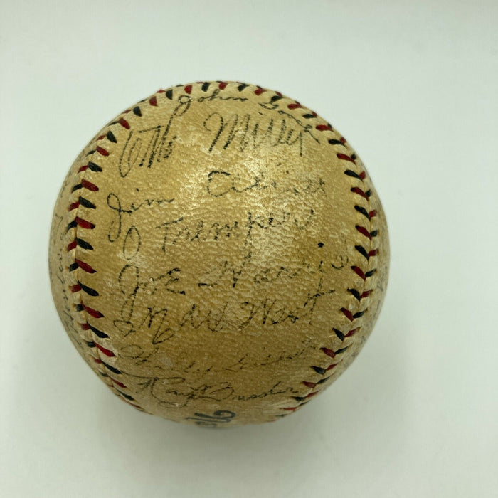 1928 Brooklyn Dodgers Team Signed Baseball Dazzy Vance Max Carey Bancroft JSA