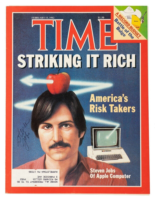 Steve Jobs Signed 1982 Time Magazine PSA DNA Graded 9 MINT Apple