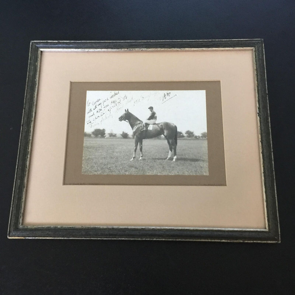 Rare Steve Donoghue 1937 Signed Photo Legendary British Horse Jockey JSA COA