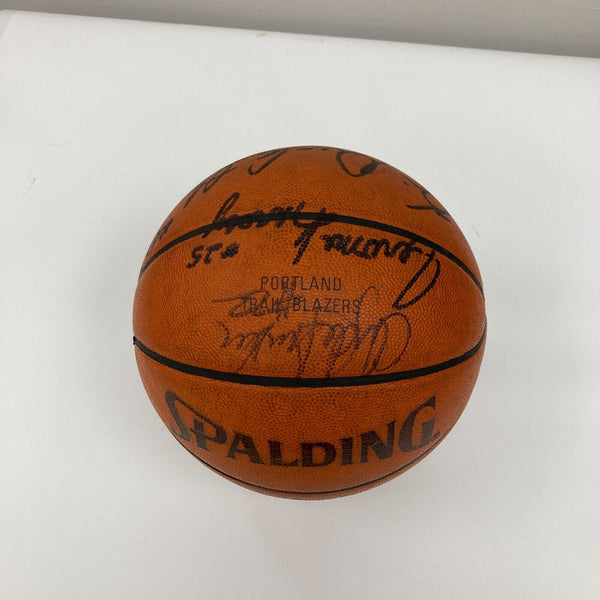 1992-93 Portland Trail Blazers Team Signed Game Used Basketball Clyde Drexler