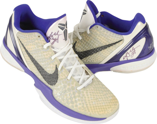 Kobe Bryant Signed Nike Zoom Kobe 6 Concord Sneakers - Both Signed! JSA COA
