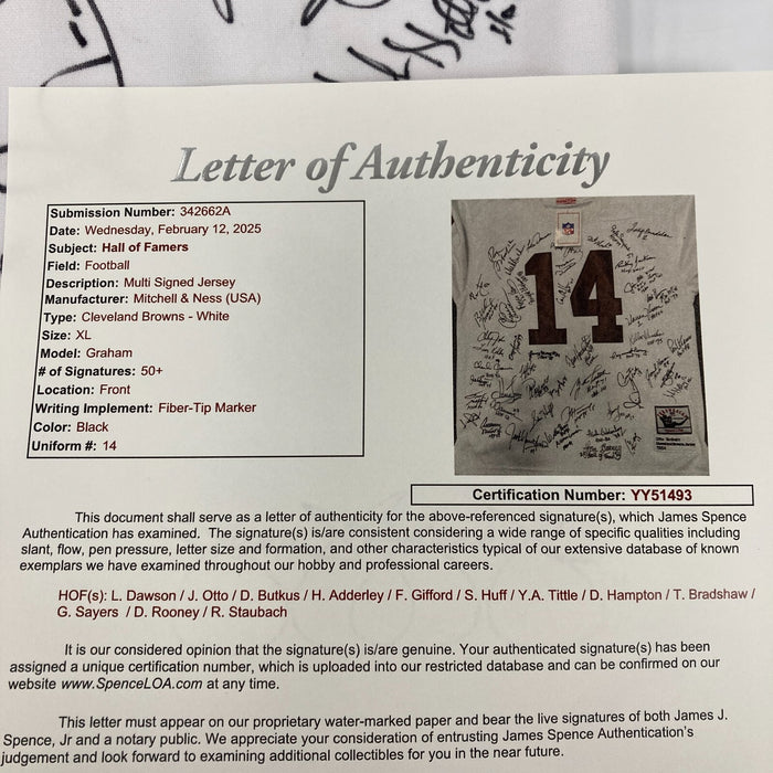 NFL Hall Of Fame Multi Signed Mitchell & Ness Jersey With 50+ Signatures JSA COA