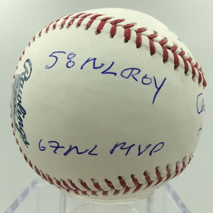 Orlando Cepeda Signed Heavily Inscribed Stat Baseball MLB AUTHENTICATED