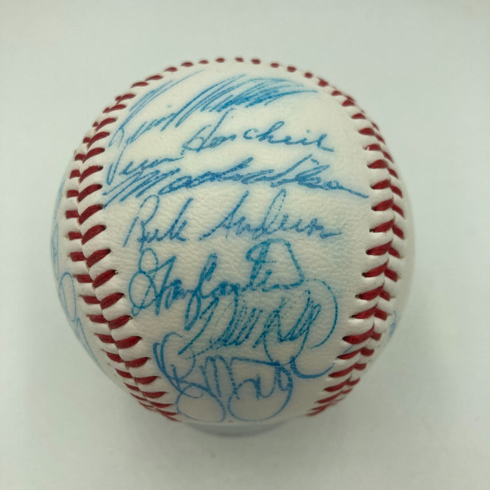 Vintage 1986 New York Mets World Series Champs Team Signed Baseball JSA COA