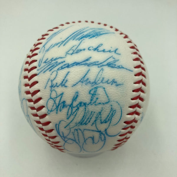 Vintage 1986 New York Mets World Series Champs Team Signed Baseball JSA COA