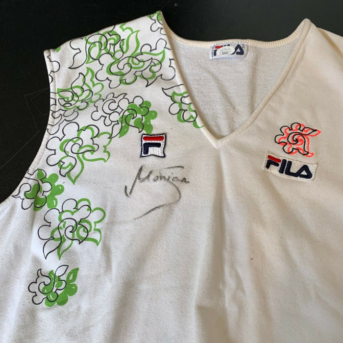 Monica Seles 1992 Wimbledon Match Worn Game Used Signed Tennis Shirt Jersey JSA