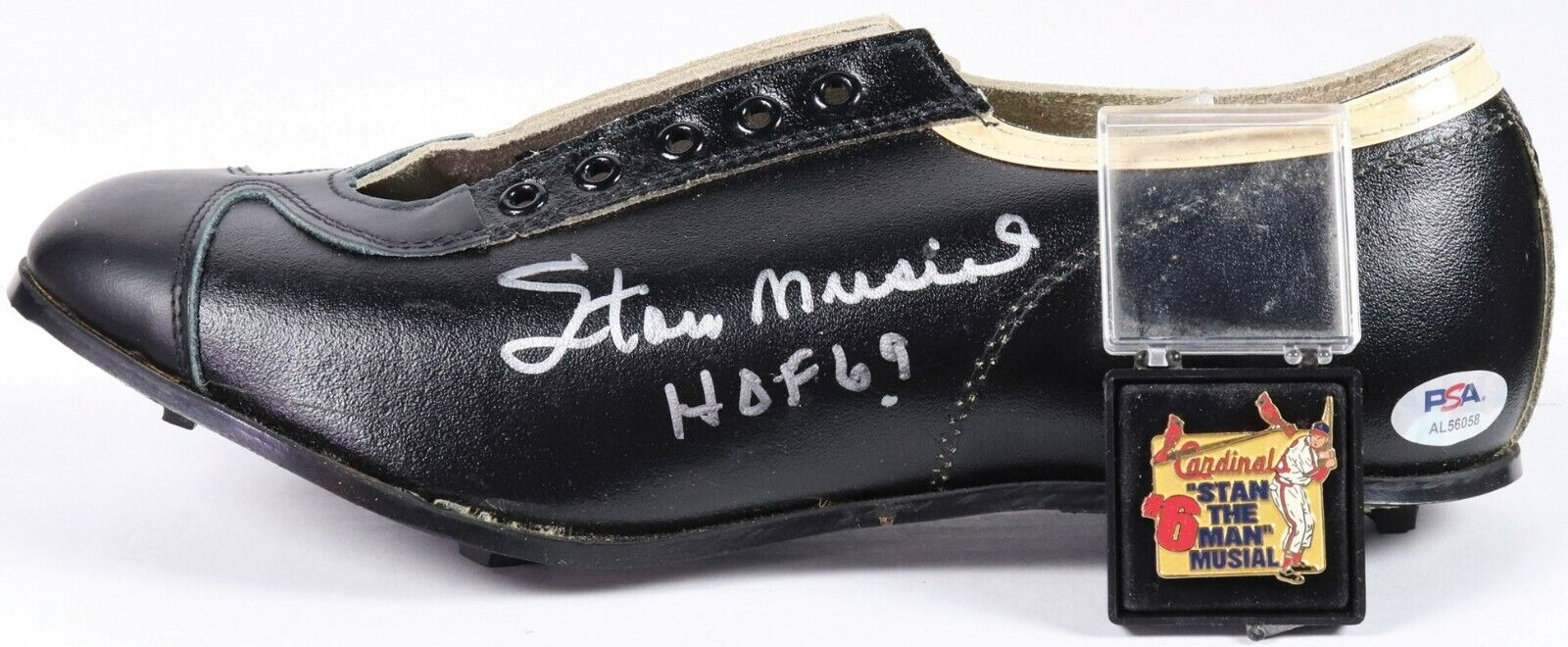 1950's Stan Musial "HOF 69" Signed Baseball Cleats With Original Box PSA DNA COA