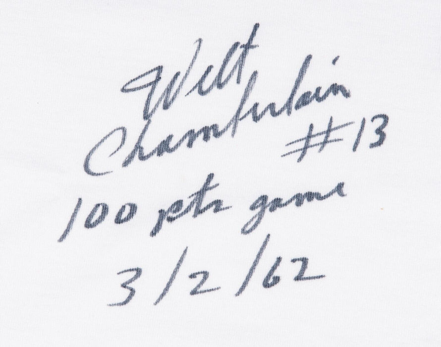 Wilt Chamberlain "100 Point Game 3/2/1962" Signed Inscribed Jersey PSA DNA COA