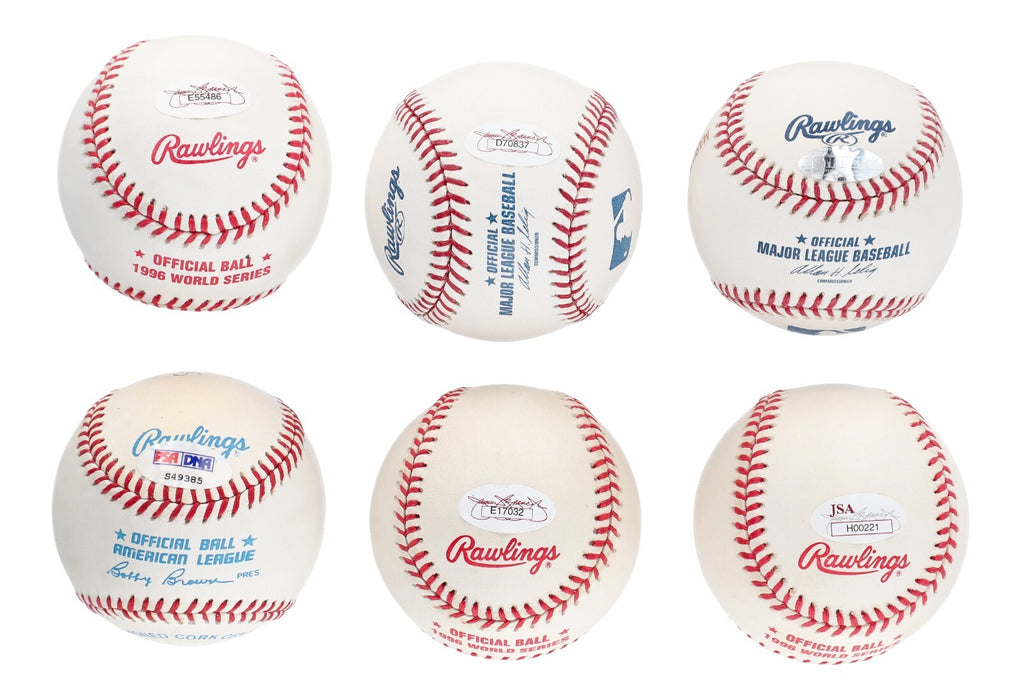 1996 New York Yankees WS Champs Team Signed Baseball Collection 54 Balls JSA COA