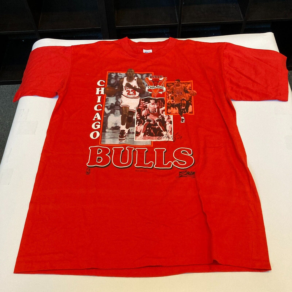 Stacey King Signed Chicago Bulls Michael Jordan T-shirt Beckett