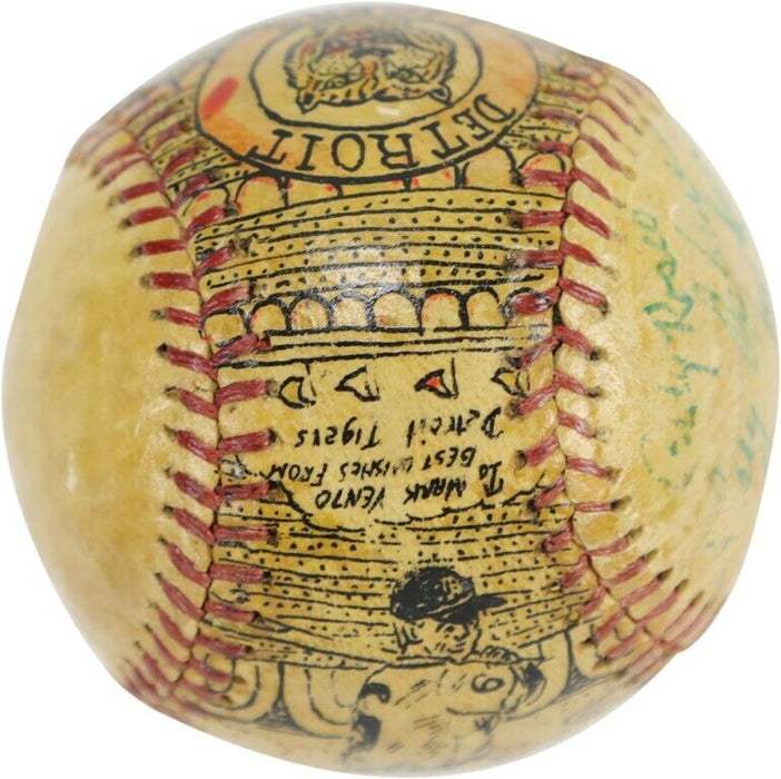 Al Kaline Detroit Tigers Hand Painted George Sosnak Folk Art Baseball 1/1 Signed