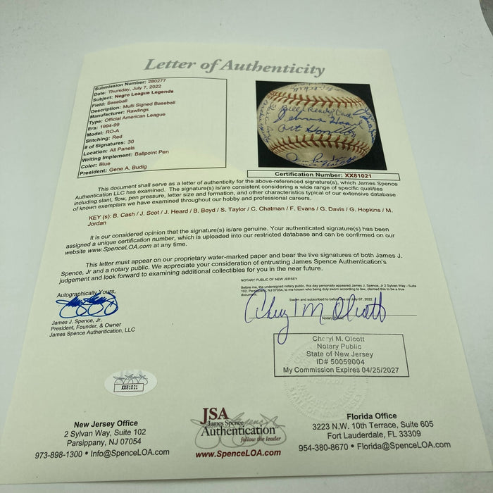 Beautiful Negro League Legends Multi Signed Baseball 30 Sigs With JSA COA