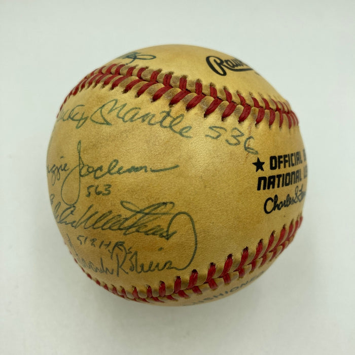 500 Home Run Signed Inscribed Baseball Mickey Mantle Ted Williams PSA 9 MINT