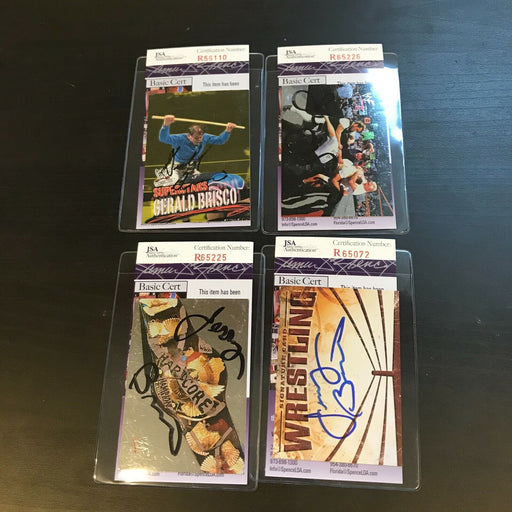Lot Of (4) Gerald Brisco WWE Signed Autographed Wrestling Cards With JSA COA