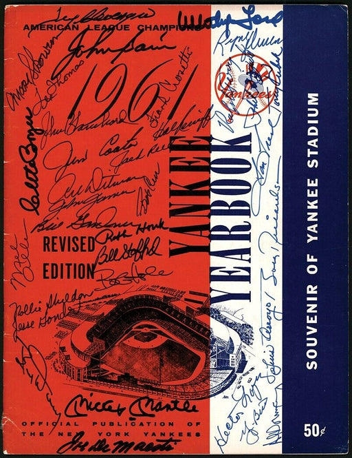 1961 World Champion New York Yankees Team-Signed Yearbook w/ Mickey Mantle PSA