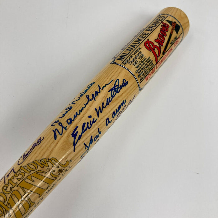 Beautiful Hank Aaron Milwaukee Braves Multi Signed Cooperstown Bat JSA COA