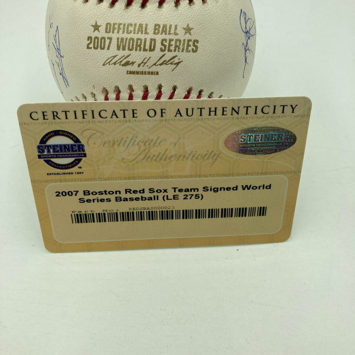 2007 Boston Red Sox World Series Champs Team Signed W.S. Baseball Steiner COA
