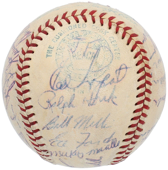 1953 New York Yankees World Series Champs Team Signed Baseball Mickey Mantle JSA