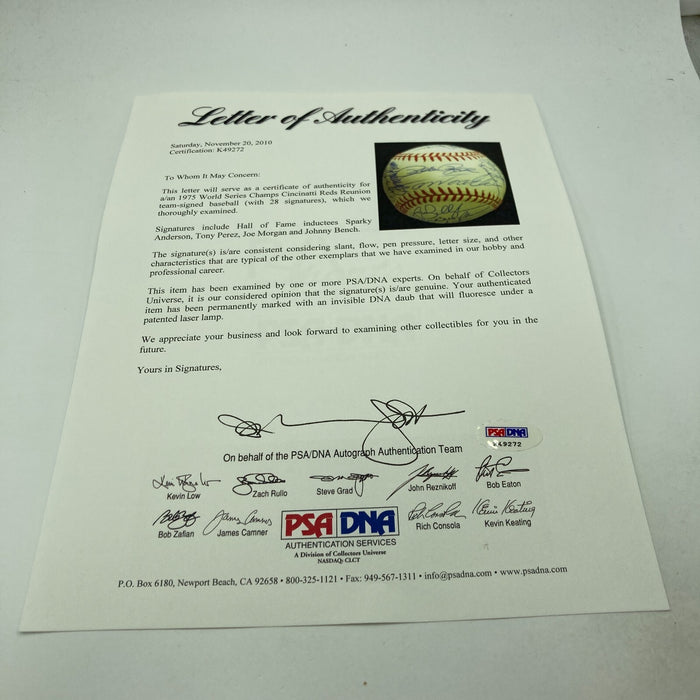 1975 Cincinnati Reds World Series Champs Team Signed Baseball PSA DNA COA