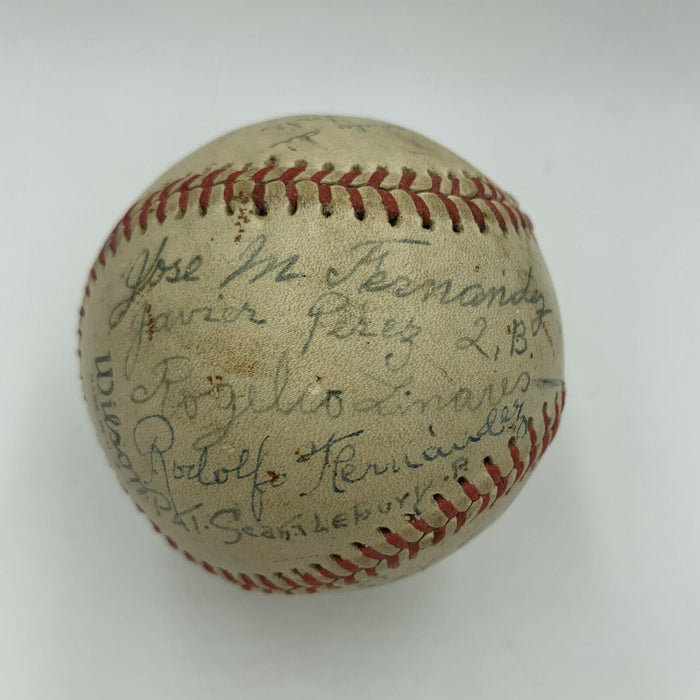 Historic 1944 New York Cubans Negro League Team Signed Baseball JSA COA