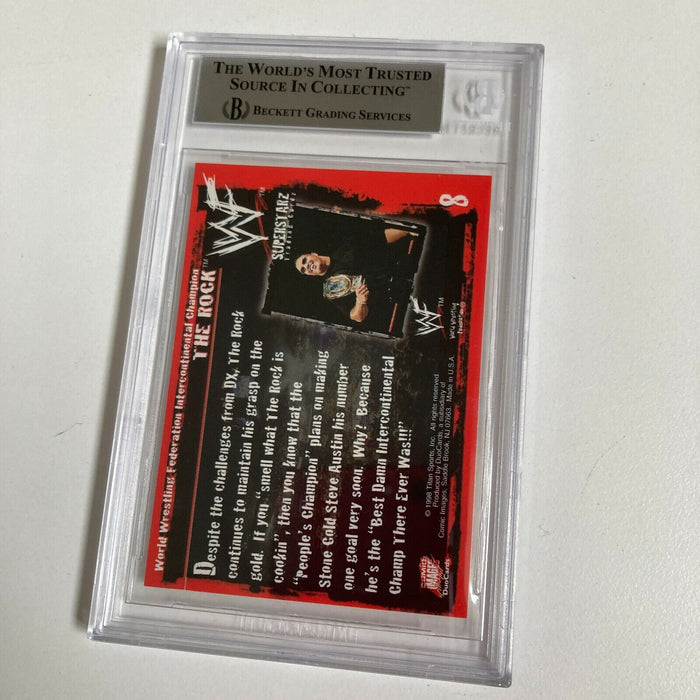 Dwayne Johnson  The Rock Signed 1998 Duocards WWF Wrestling Card BGS Authentic