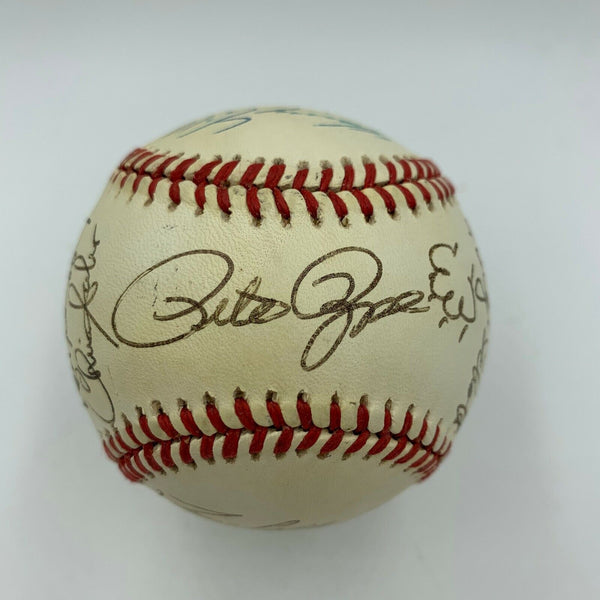 Pete Rose Barry Larkin Cincinnati Reds Legends Signed Baseball JSA COA