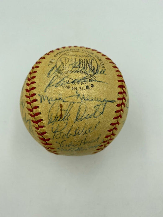 1960 Chicago Cubs Team Signed NL Baseball Ernie Banks Ron Santo With JSA COA