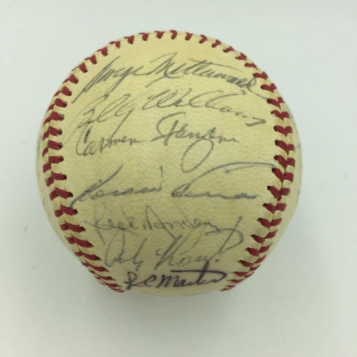 1974 Chicago Cubs Team Signed Baseball Ernie Banks Billy Williams JSA COA