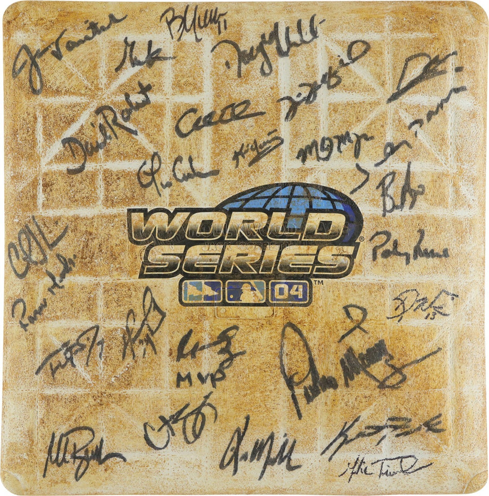 Historic 2004 Boston Red Sox Champs Team Signed Game Used World Series Base PSA