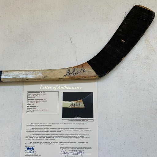 Mark Recchi Signed 1992 Game Used Canadian Hockey Stick JSA COA