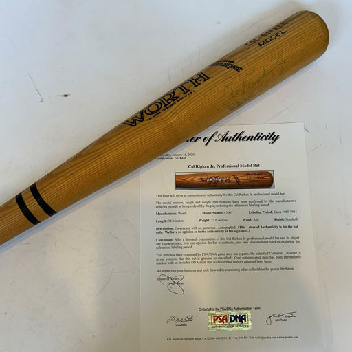 1983 Cal Ripken Jr. Early Career Signed Game Issued Worth Bat With PSA DNA COA