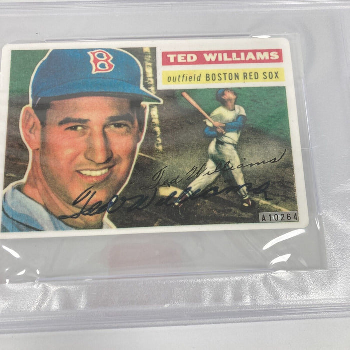 Beautiful 1956 Topps Ted Williams Signed Large Porcelain Card PSA DNA COA
