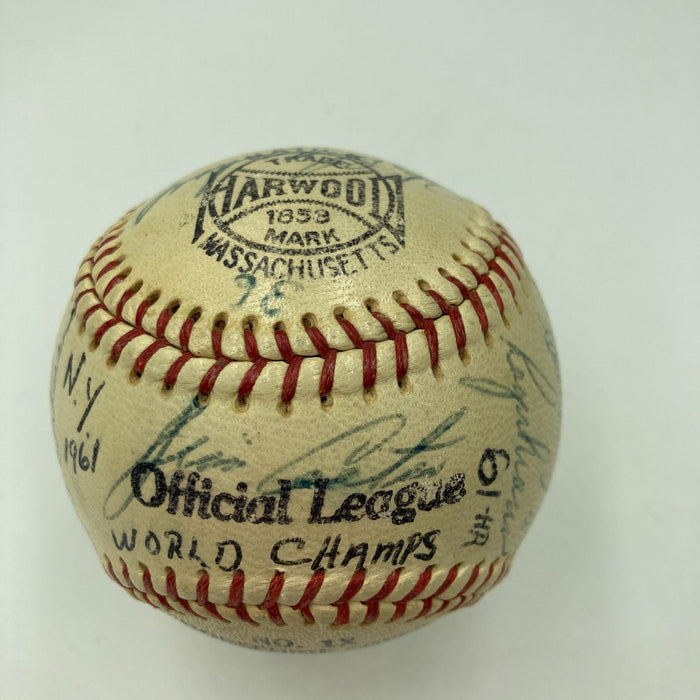 1961 Yankees W.S. Champs Team Signed Baseball Roger Maris Elston Howard JSA COA