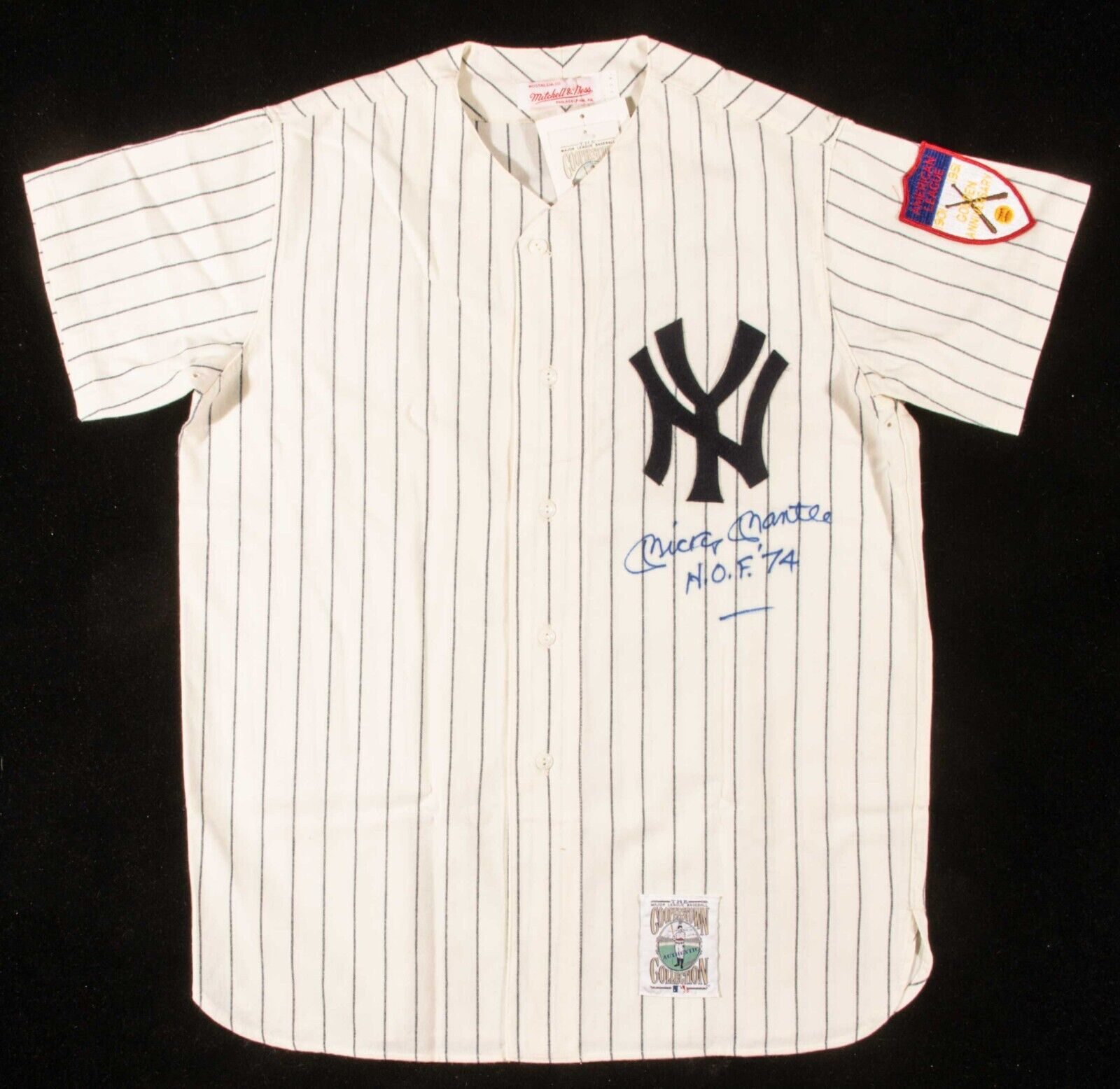 The Finest Mickey Mantle "Hall Of Fame 1974" Signed New York Yankees Jersey JSA