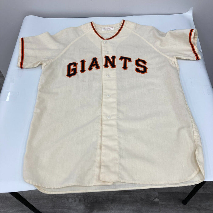 Beautiful Willie Mays Signed Mitchell & Ness New York Giants Jersey JSA COA