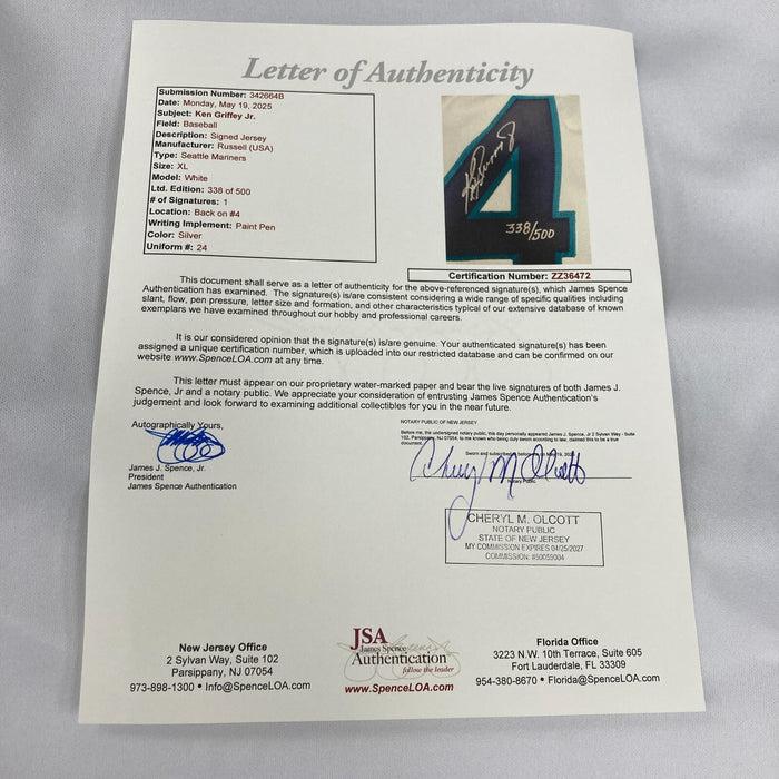 Ken Griffey Jr. Signed Authentic 1990's Seattle Mariners Russell Jersey JSA UDA