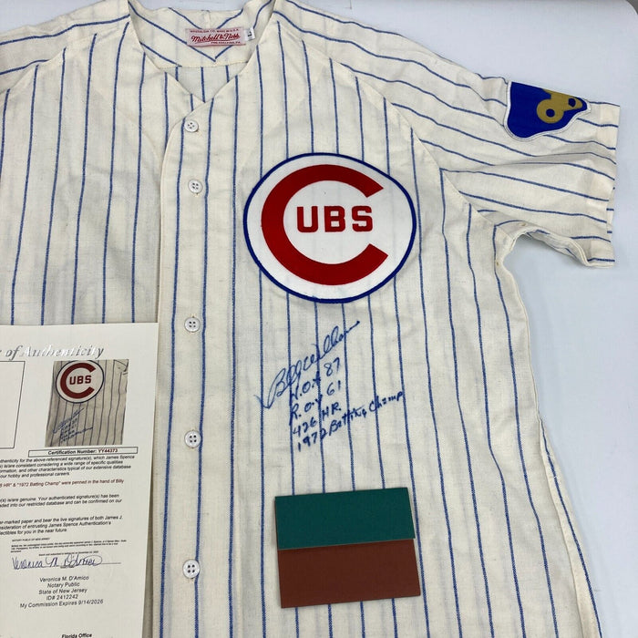 Billy Williams Signed Inscribed STATS Chicago Cubs Jersey UDA & JSA COA