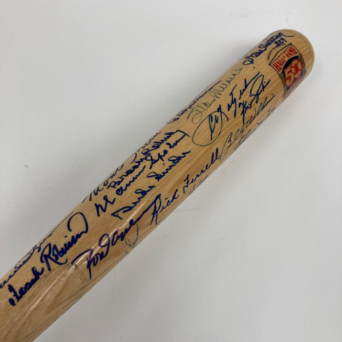 Hall Of Fame Multi Signed Cooperstown Baseball Bat 40 Sigs Willie Mays JSA COA